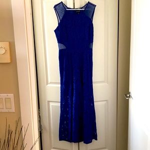 Blue Sequin Evening Dress